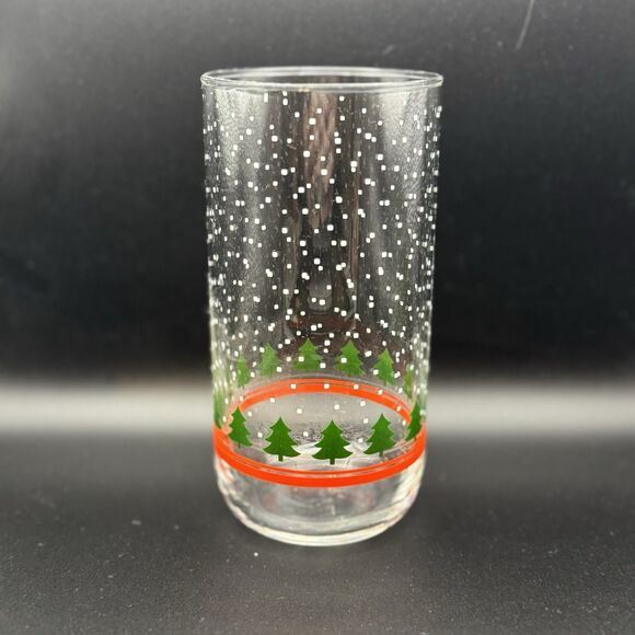 Libbey LRS61 TREES & SNOW 16oz Tumbler Glass Christmas HTF ec - Picture 4 of 12